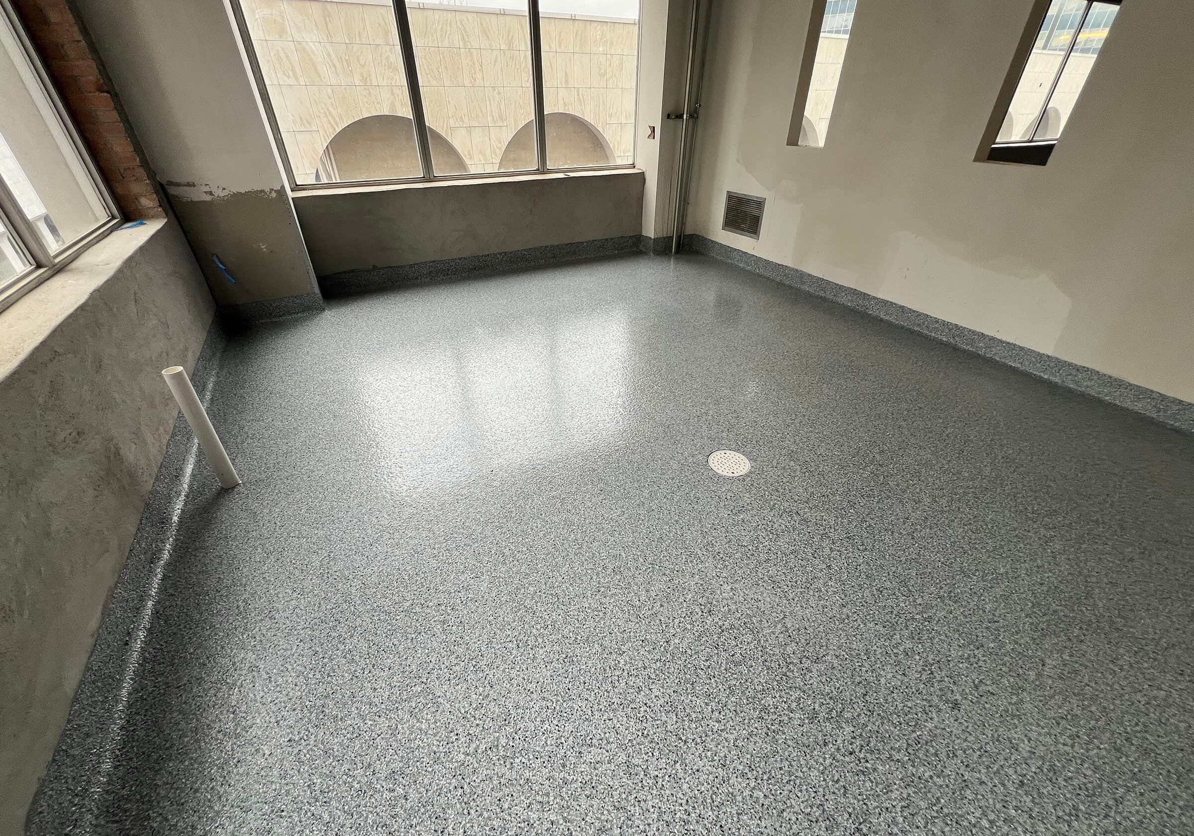 Mosaic Dallas: Dog Washroom, Epoxy Chip Floor